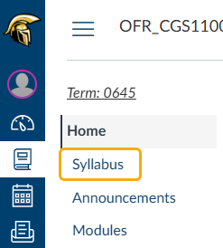 Navigation menu with "Syllabus" highlighted.