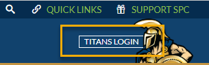 Titans login button with a warrior graphic.