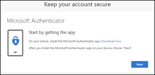 Microsoft Authenticator app setup instructions.