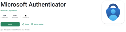 Microsoft Authenticator app interface screenshot.