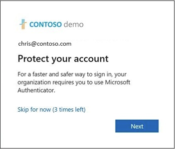 Account protection prompt for Microsoft Authenticator.