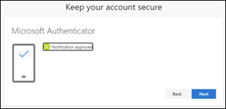 Microsoft Authenticator notification approved screen.