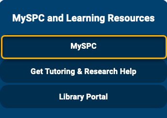 MySPC and learning resources menu options.