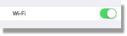 Wi-Fi toggle switch in the on position.