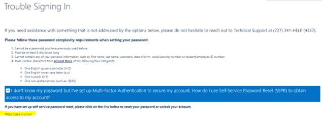 Password reset instructions and MFA note.