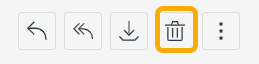 Icon buttons for actions: undo, download, delete.