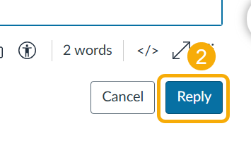 Reply button in a messaging interface.